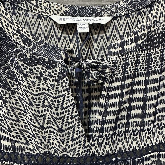 NEW Rebecca Minkoff Lucille Sleeveless Ruffle Dress Size XXL $198 Navy/Cream - Picture 3 of 10